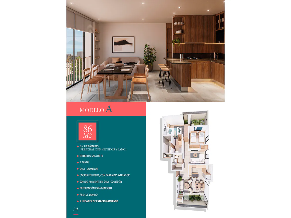 Departamento “Pearl” en Zibatá | Suite con Recámara en Planta Baja