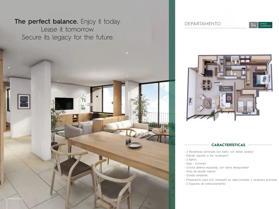 Departamento “Orion” en Venta en Zibatá, Querétaro | 114 m², 3 Recámaras, Balcón y Amenidades Tipo Resort